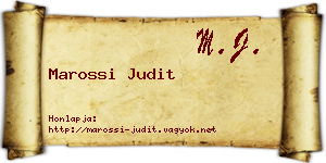 Marossi Judit névjegykártya